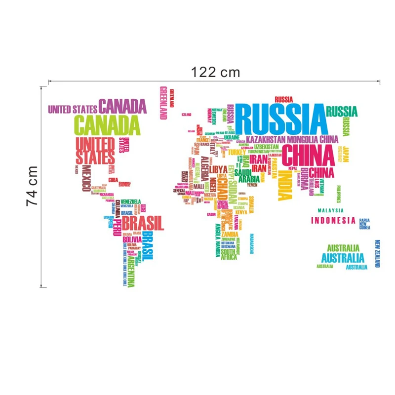 % Большая карта мира наклейки на стену оригинальные zooyoo 95ab письма настенные