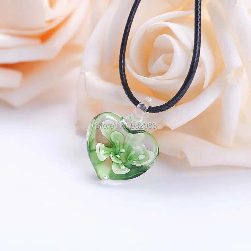 Модное художественное ожерелье-подвеска из муранского стекла в форме сердца с