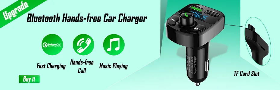Bluetooth автомобильное зарядное устройство Handsfree автомобильный MP3 музыкальный плеер fm-передатчик модулятор двойное USB Автомобильное зарядное устройство Быстрая зарядка 3,0 QC 3,0 быстрая