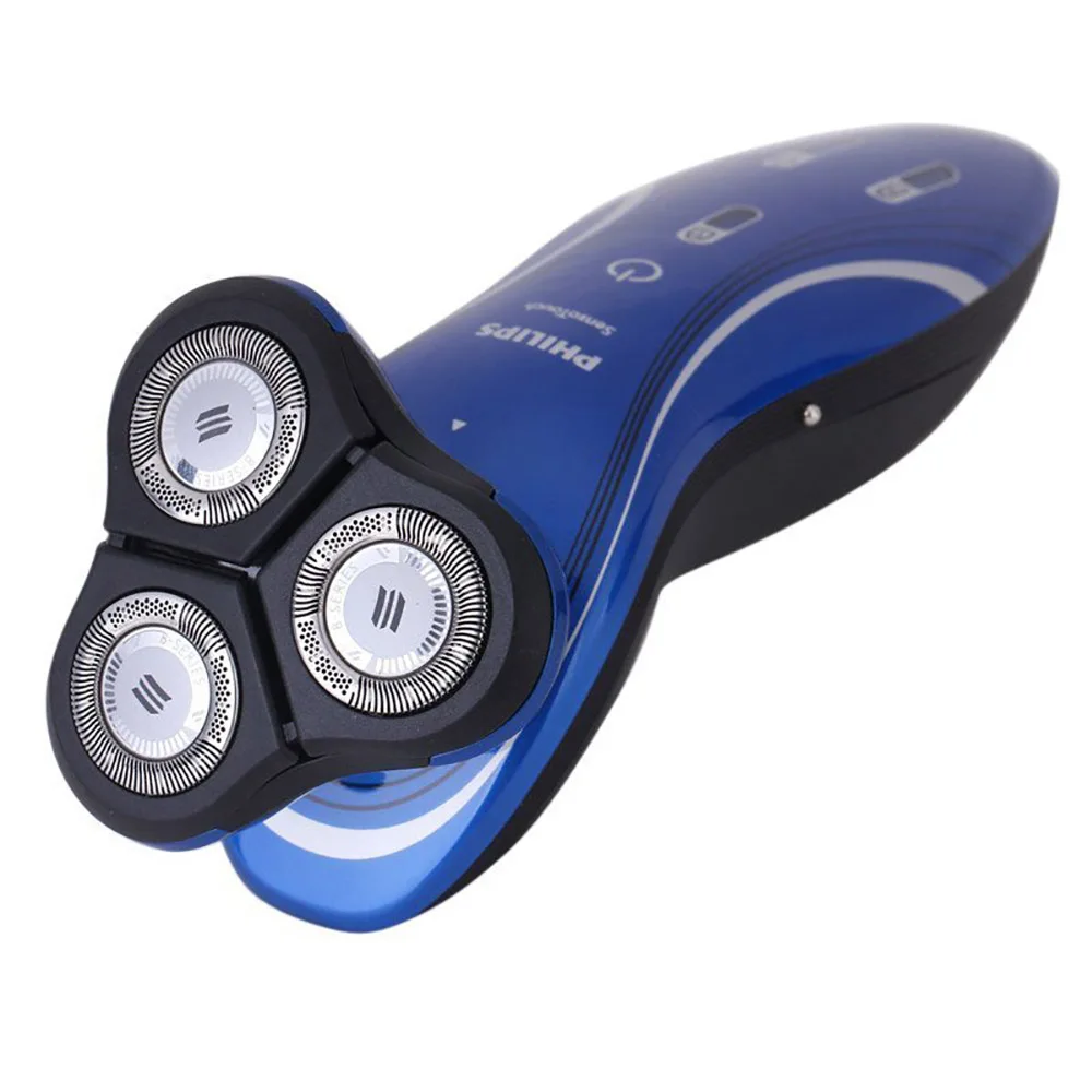 Philips Мужская электрическая бритва Водонепроницаемая RQ1150X синяя с триммером для волос и секатором для перезаряжаемой мощности 1 час быстрой зарядки