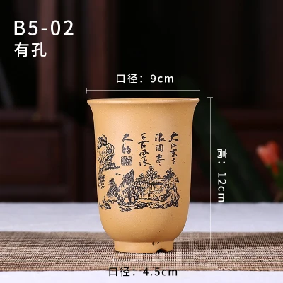 05 Flower Pot Китайский стиль мини бонсай горшки фиолетовая глина Цветочные горшки ручной работы Грут горшки для комнатных цветов настольные кашпо для суккулентных растений - Цвет: 05 Flower Pot