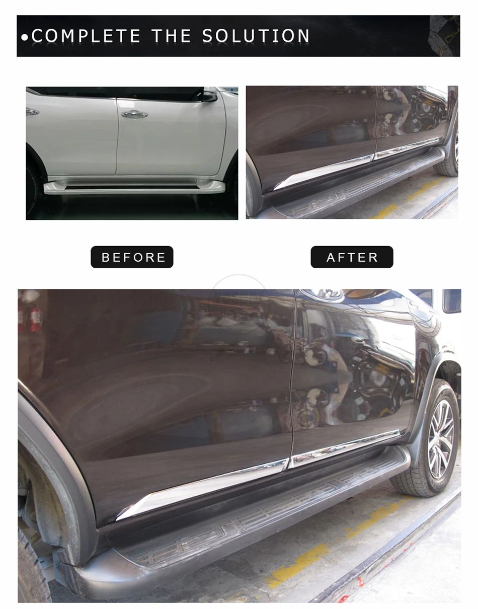 ABS Хромированная Отделка боковой двери для Toyota FORTUNER Hilux SW4 автомобильный Стайлинг облицовка корпуса Аксессуары YCSUNZ