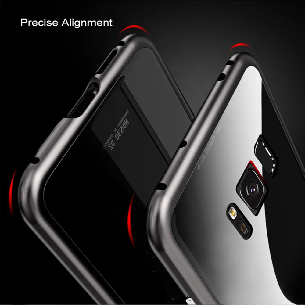 Bouden 360 Магнитная чехол для телефона металл с закаленным Стекло сзади samsung Galaxy S8 S9