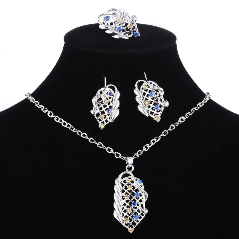 Винтаж queen BrideGold покрытием Циркон сетка из страз дизайн кулон ожерелье серьги, индийские украшения наборы для женщин