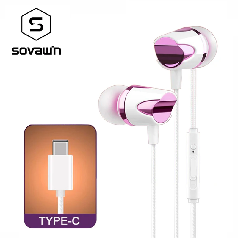 USB Type-C to Earphones Wired Anti-wrap Line Control With Mic Type C Earphone USB-C Earbuds For Letv 2 Pro max2 X520 X620 | Электроника