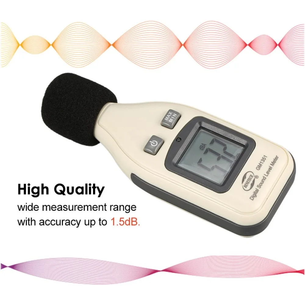 BENETECH GM1351 30 130dB цифровой измеритель уровня звука Шум громкости мониторинга Тесты