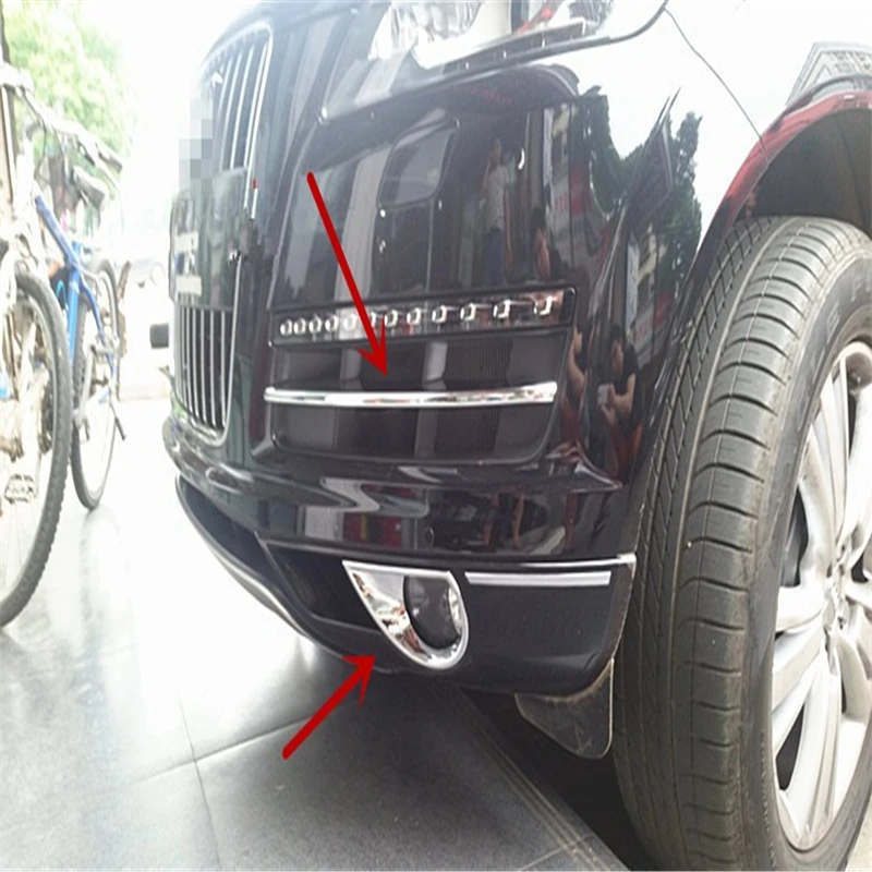 

WELKINRY car auto cover styling for Audi Q7 2014 2015 ABS chrome front head fog lamp light sticker accessories moulding trim