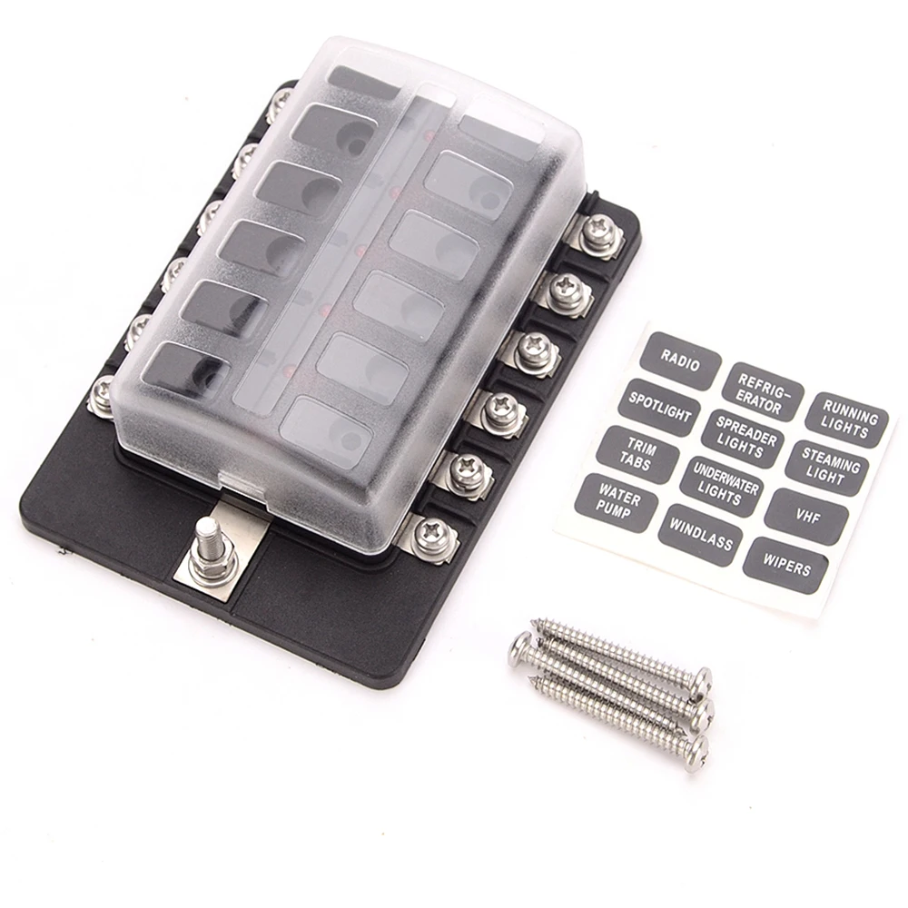 12-полосный блок предохранителей для автомобиля грузовая Морская Лодка