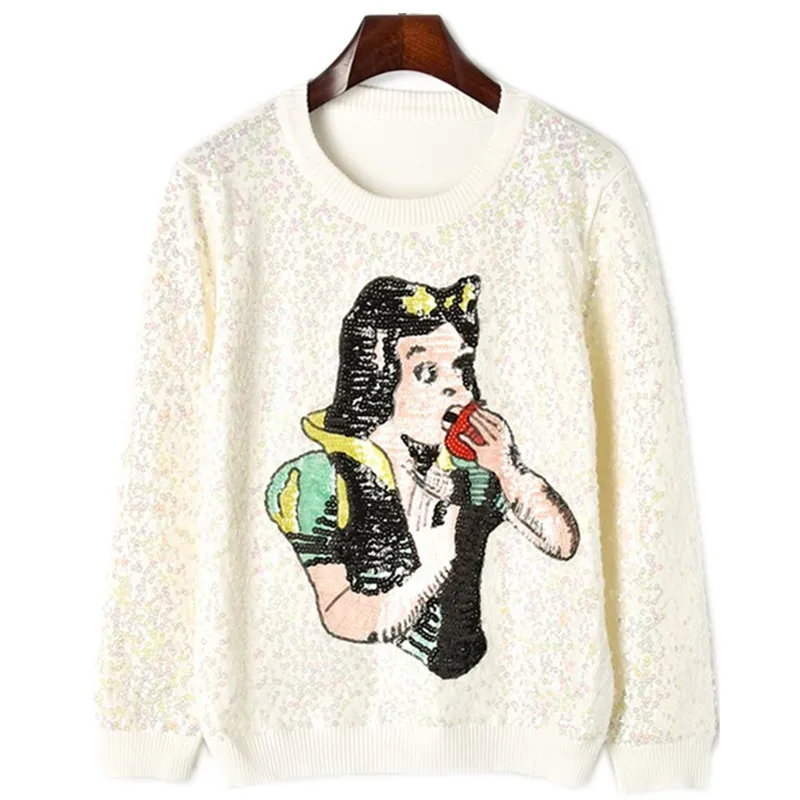 2018 Новый подиумный дизайнерский осенне-зимний свитер с длинным рукавом Белый