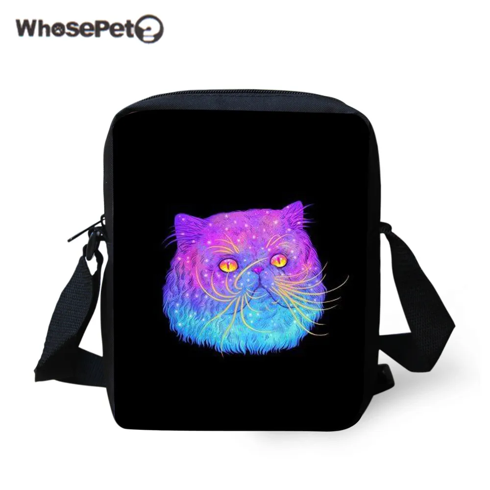 WHOSEPET Black Cat Crossbody Bag Kindergarten Casual Small Printing Messenger Designer Children Hand for Girls Sac femme |