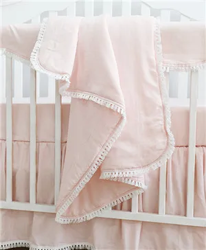 Sahaler Boho детское одеяло детские пеленки для новорожденного стеганое одеяло для детской кроватки одеяло 34*42 дюймов(розовый