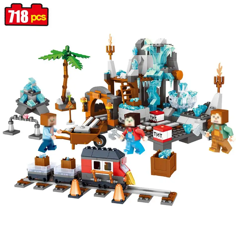 718 шт. Ics mine Minecraft моя деревенская DIY кирпичные строительные блоки совместимые Legoed