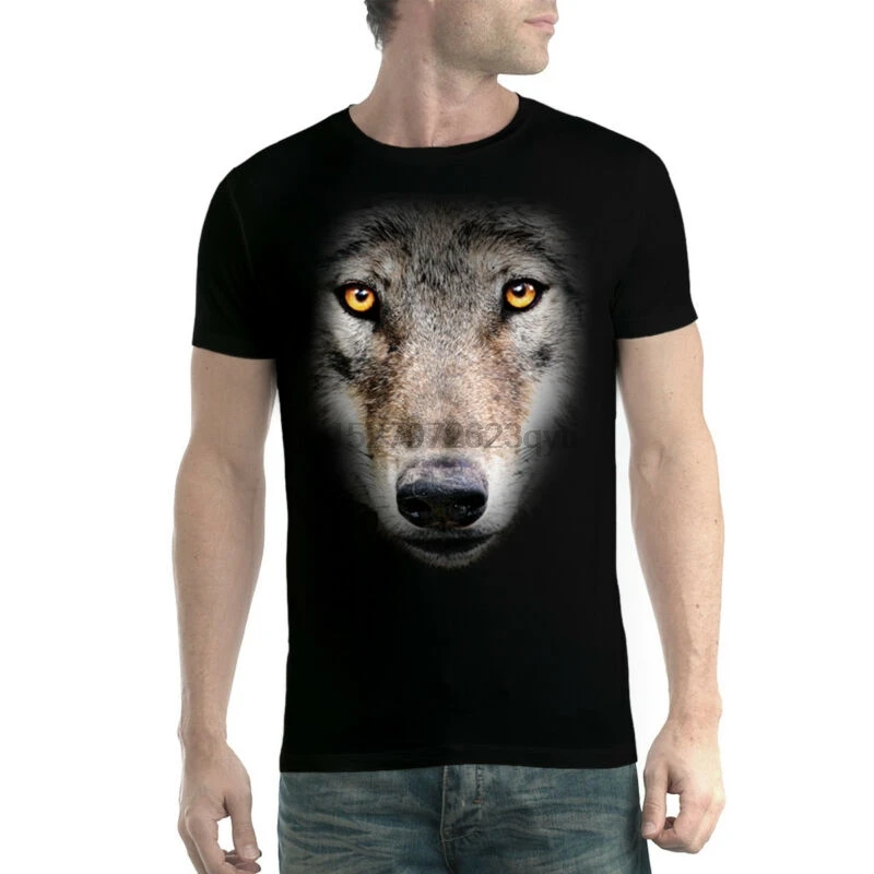 Мужская футболка с волчьим лицом XS 5XL|Мужские футболки| |