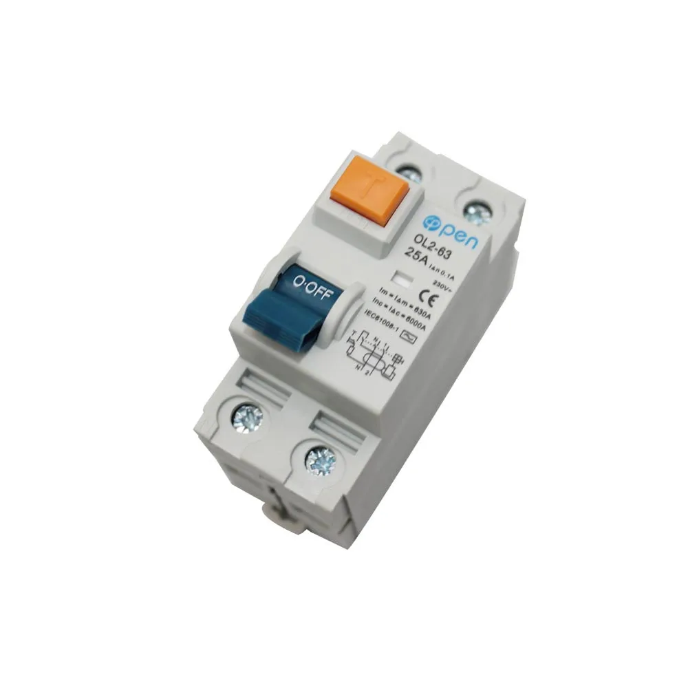 OL2-63 2P 25A 100mA электромагнитный выключатель остаточного тока RCCB для защиты от перегрузки/утечки/короткого замыкания