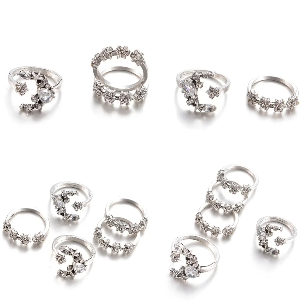 5 шт./компл. европейский и американский стиль бохо винтажные Звезды Луна стразы