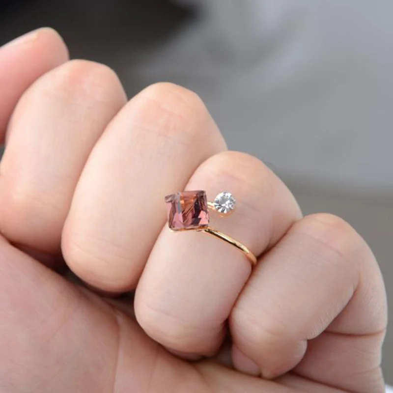 IMIXLOT 5 шт. Новые разноцветные Открытые Кольца для женщин золотого цвета