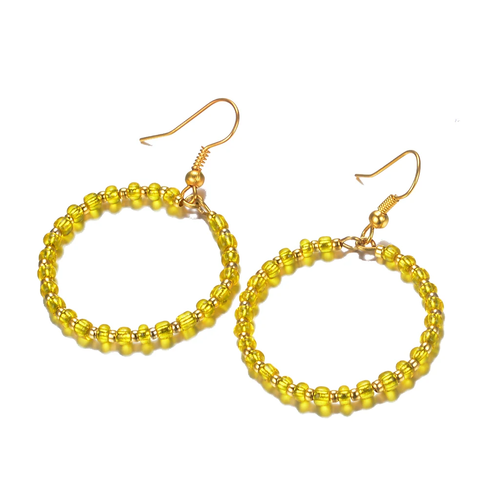 WANDO желтые идеальные богемные серьги для женщин аксессуары этнические золотые