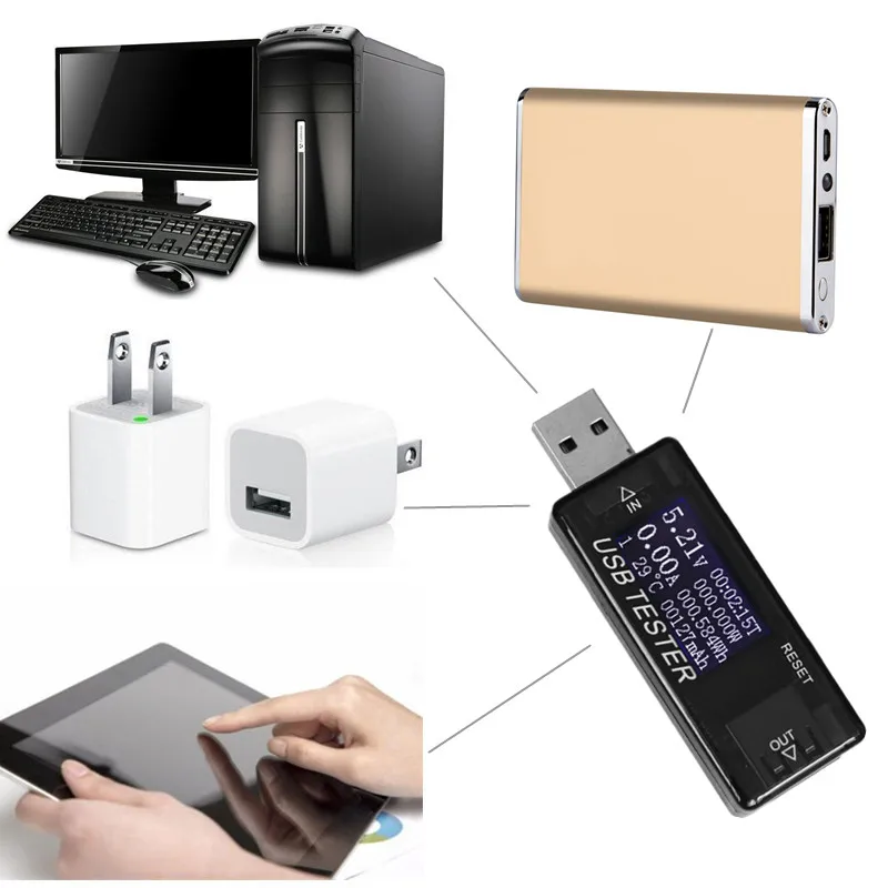 8 в 1 QC2.0 3 0 USB тестер цифровой вольтметр измеритель емкости и напряжения тока