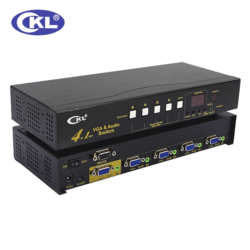 CKL 41S 4 порта Авто VGA аудио переключатель коробка в 1 выход видеопереключатель 2048*1536