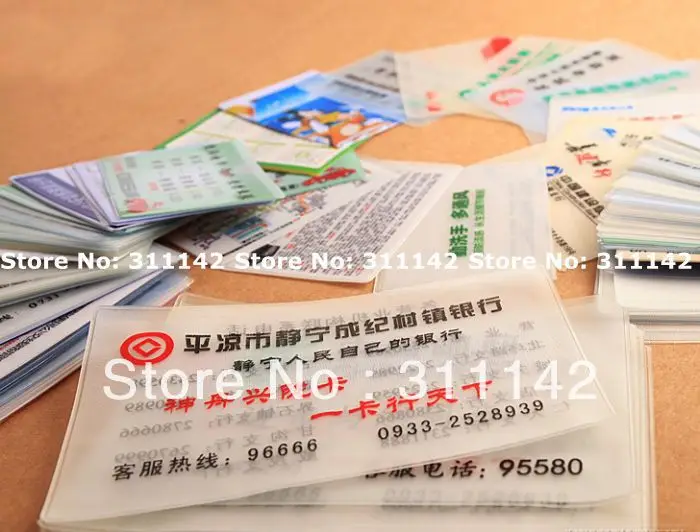 Custom logo for protective transparent plastic sleeve for the pvc business cards free shipping