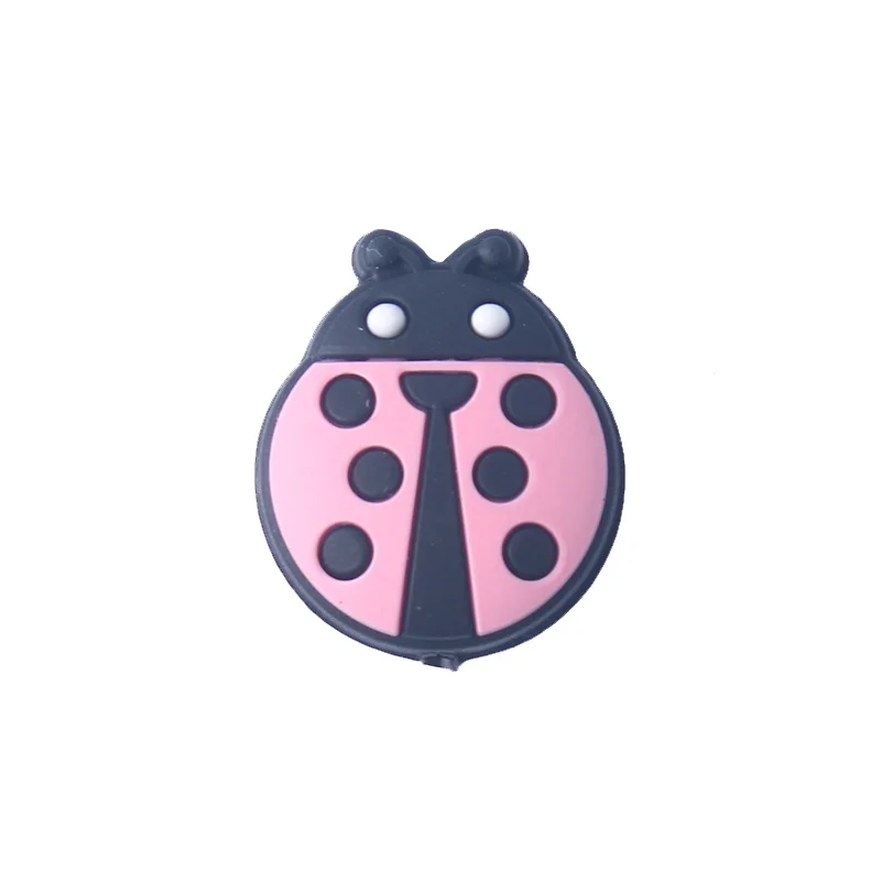 

XCQGH 5PCS New Baby Teether Creative Cartoon Animals Ladybug Tooth Beads Food Grade Silicone Baby Teething Soft Baby Teethers