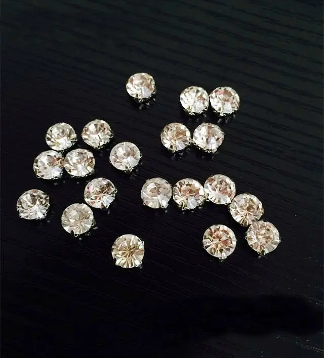 100 шт./лот 7 мм прозрачные белые свадебные украшения страз простроченные Стразы