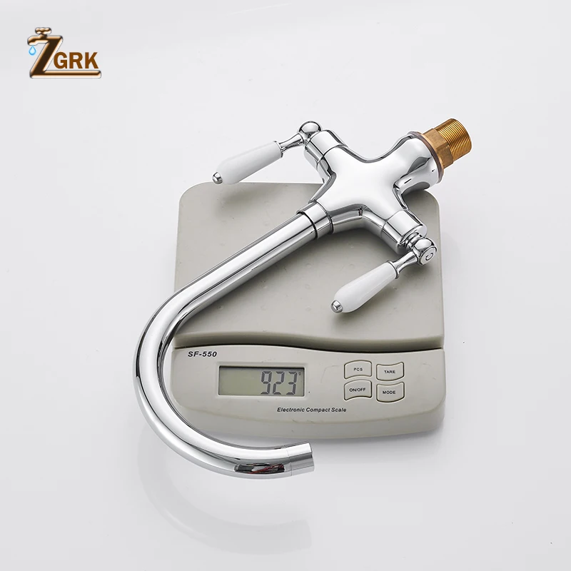 zgrk kitchen faucets matte black dual handle kitchen tap single hole 360 rotation water mixer tap mixer tap cfs5002b free global shipping