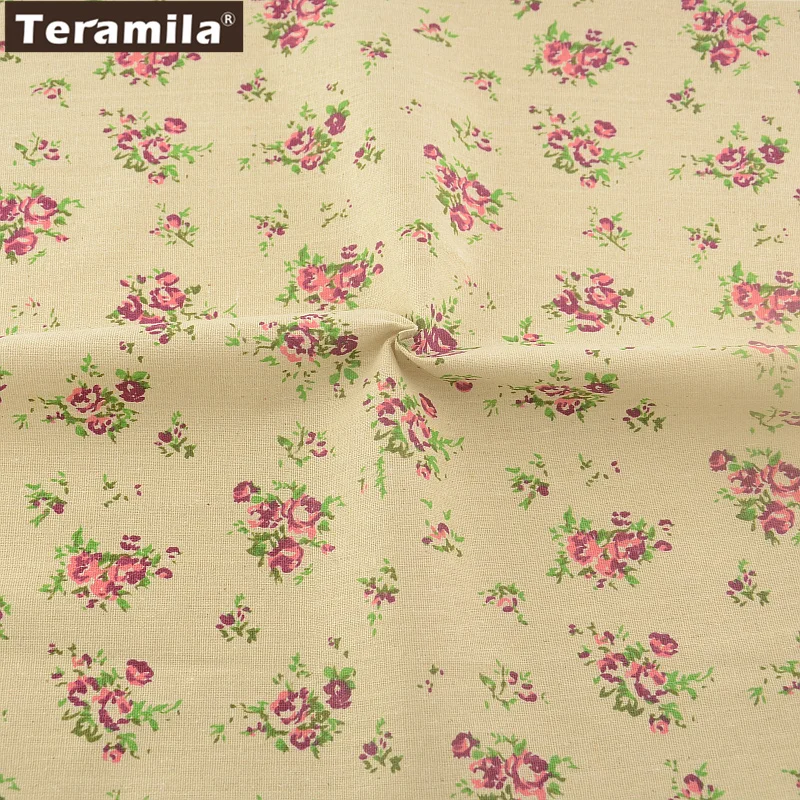 TERAMILA Home Textile Sewing Material Tissu Tablecloth Pillow Bag Curtain Cushion Print Bloom Rose Cotton Linen Fabric | Дом и сад