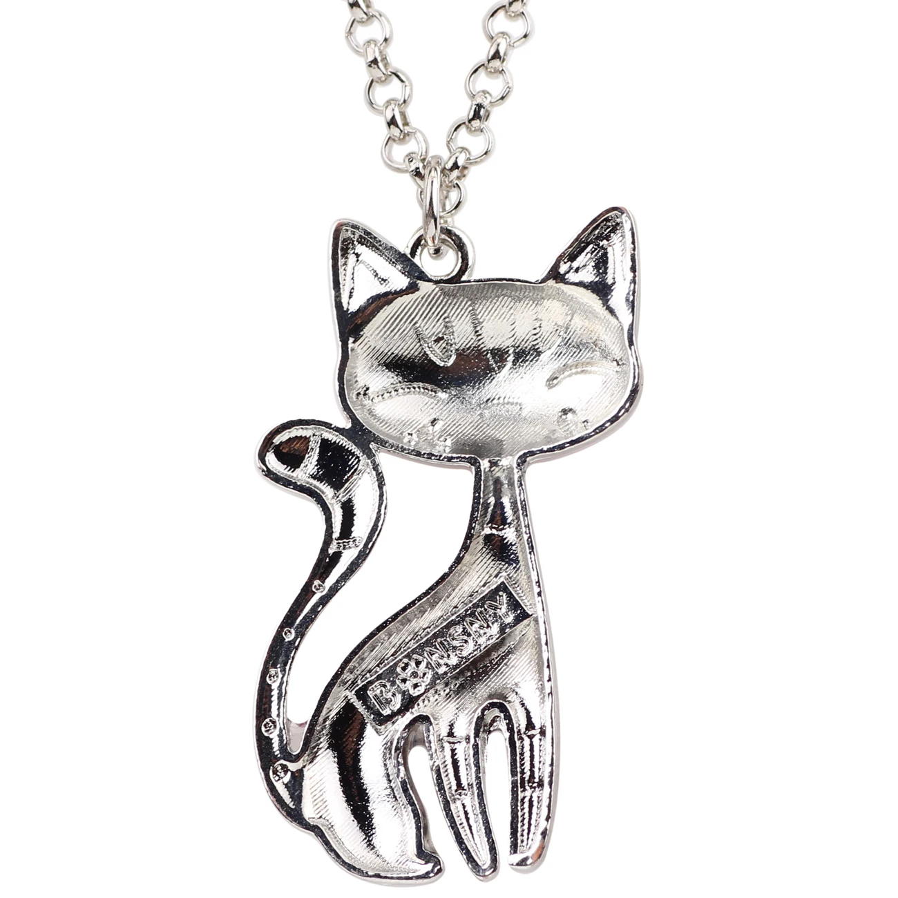 WEVENI Enamel Elegant Cat Kitten Necklaces Choker Pendant Chain Cute Animal Jewelry For Women Girls Pet Lovers Party Gift Bijoux | Украшения