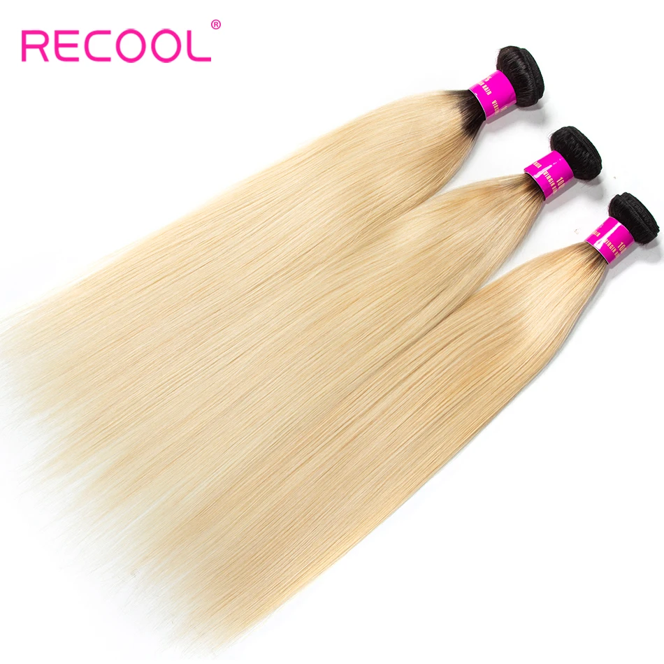 Recool Hair 1B 613 пряди бразильские волосы волнистые Remy человеческие блонд прямые Омбре
