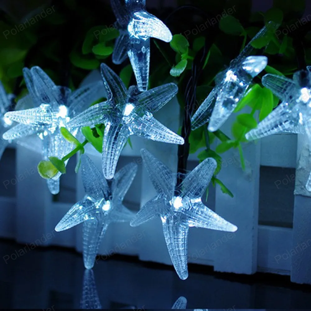 4 м 20 светодиодный светильник на солнечных батареях морская звезда сказочный для