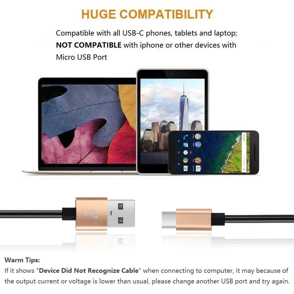Телескопический Удлинительный зарядный кабель ROOTOO 5V 2.4A USB C для Samsung S10/LG G6/Huawei mate