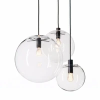 nordic pendant lights globe chrome lamp glass ball pendant lamp e27 lustre suspension kitchen light fixture indoor home lighting