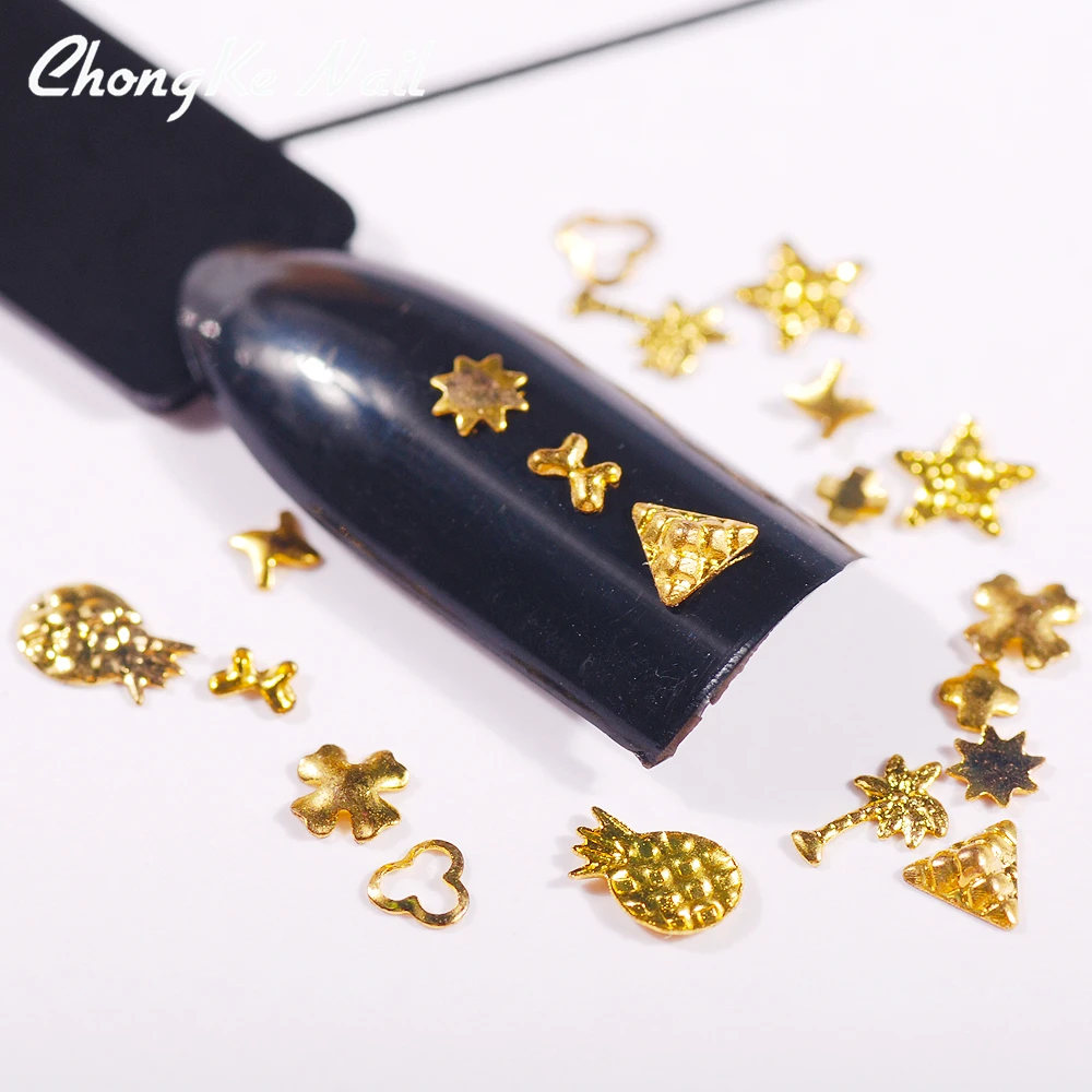 Ультратонкий зеркальный металлический кусок 500 шт. золотые заклепки фрукты