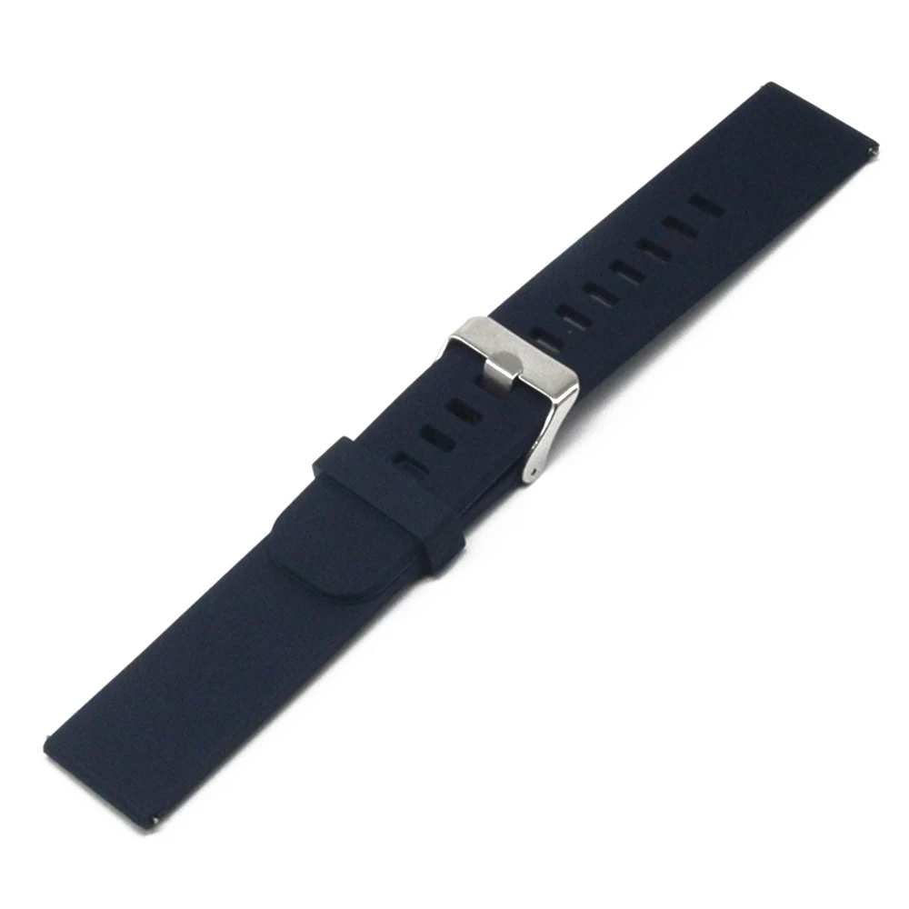 Silicone Rubber Watch Band 18mm 20mm 22mm for Seiko Stainless Steel Pin Clasp Watchband Strap Quick Release Loop Belt Bracelet