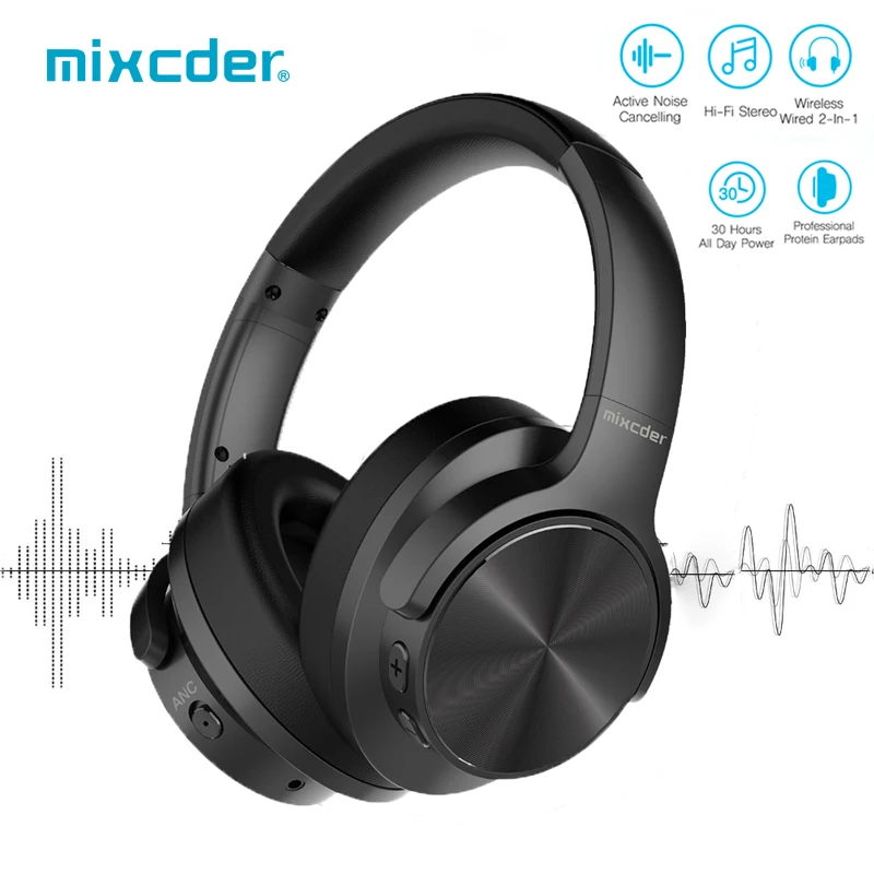 Mixcder E9 Active Noise Cancelling Wireless Headphones Bluetooth 5.0 Headset with Mic Super Deep Bass For PC Mobile phone