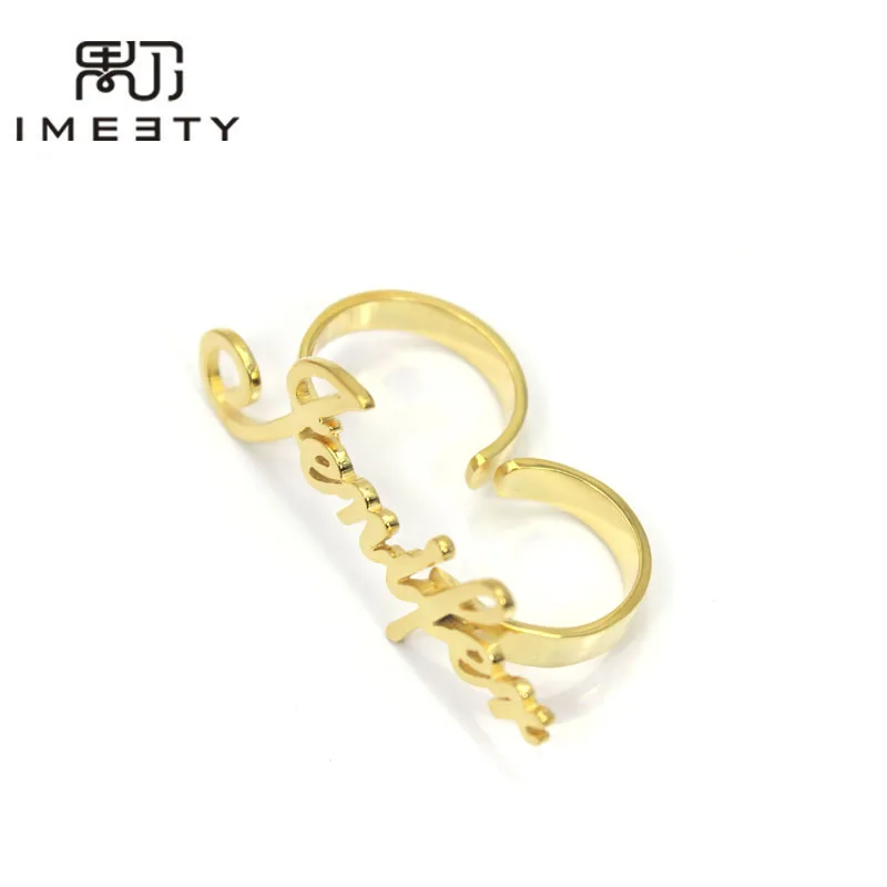 Индивидуальное кольцо IMEETY для пары кольца с табличкой Кэрри регулируемые