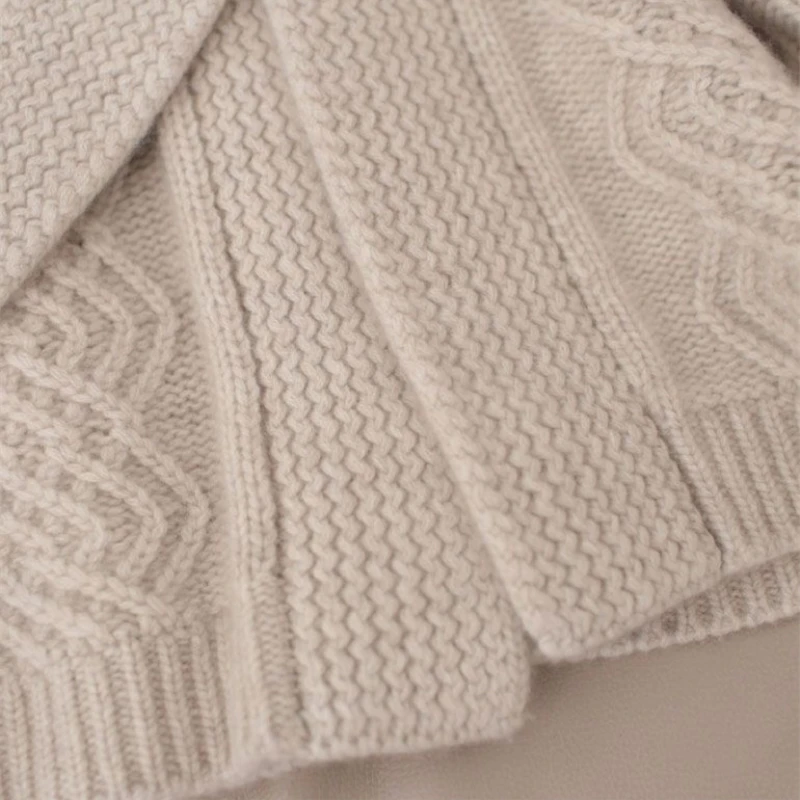 

JECH Women Winter V Neck Cashmere Wool Cardigans Sweaters Autumn Casual Warm Solid Knitted Fashion Sweaters Lazy Coats Female