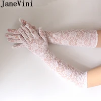 janevini white lace wedding gloves 44cm long bride bridal party elbow gloves full finger black gloves for women wedding dress