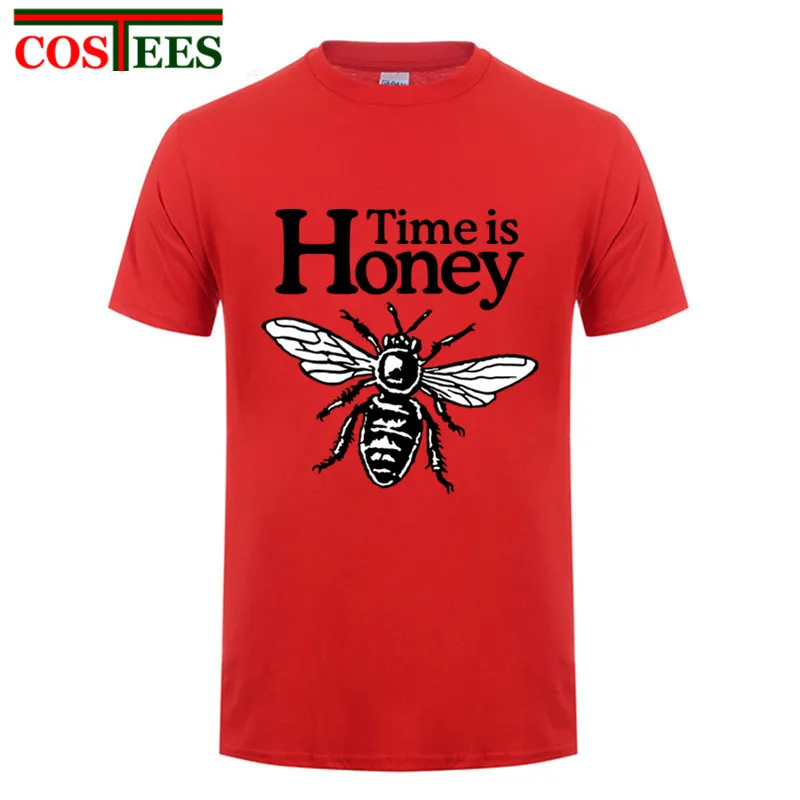 Мужская футболка с милым рисунком из органического хлопка принтом Funky Time is Honey