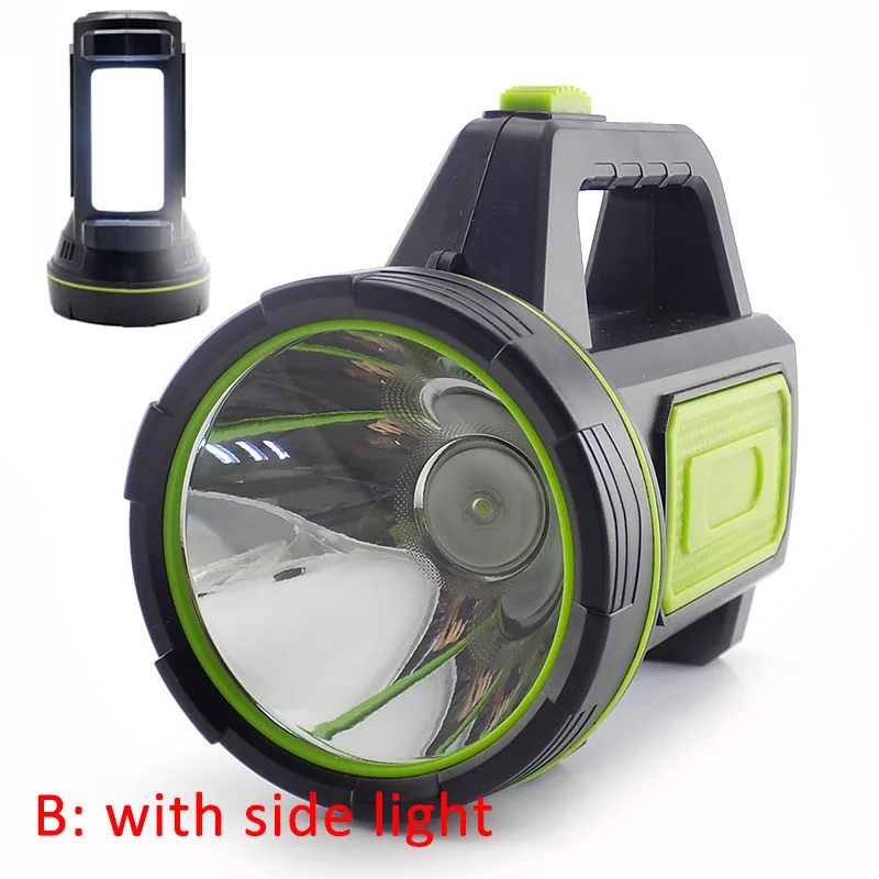 B with side light Мощный USB светодиодный светильник-вспышка, боковой светильник, длинные фонари для кемпинга, фонарь с перезаряжаемой батареей, ночная лампа для рыбалки - Испускаемый цвет: B with side light