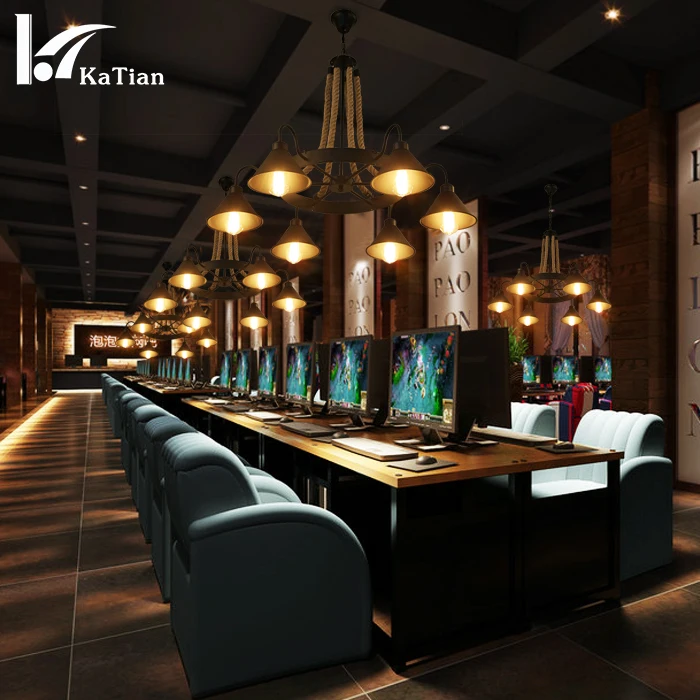 Linen Chandelier Restaurant Lamp Industrial Wind Retro Bar Decorative Clothing Shop American Hot Pot Net Cafe | Лампы и освещение
