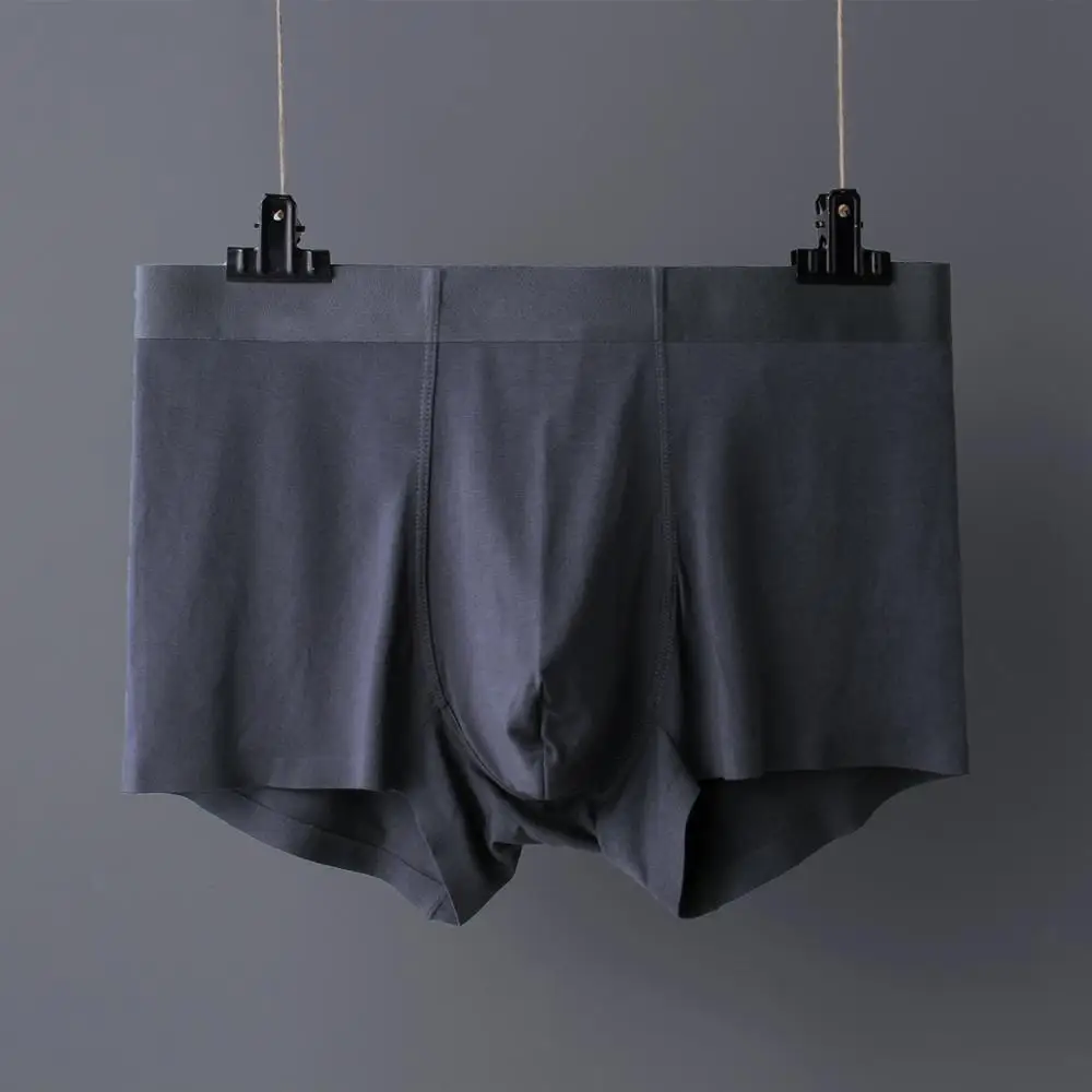 dark gray Мужские Модальные Бесшовные дышащие с талией чистый цвет Чжуншань боксер удобный материал L-3XL - Цвет: dark gray