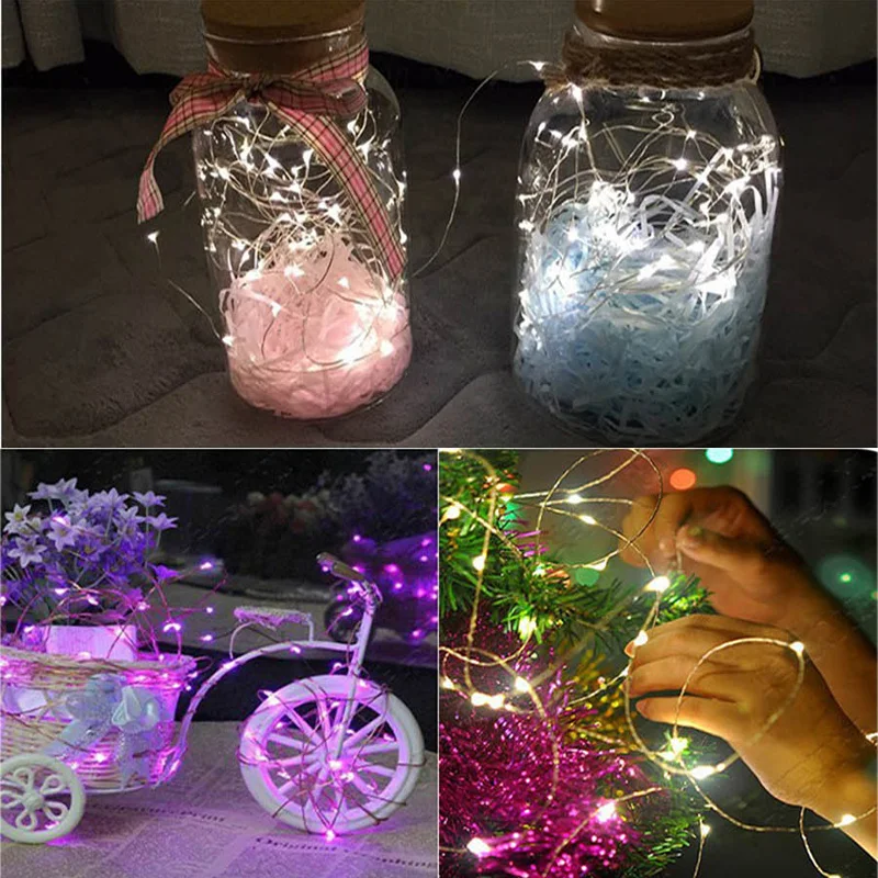 Рождественская гирлянда с 10 100 светодиодами 1/2/5/10 м|battery operated|10m 100ledled string rgb |