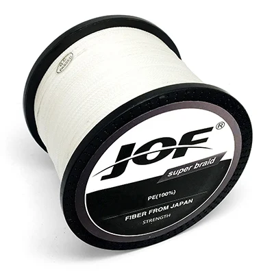 White JOF 300 м 500 м 1000 м 10LB-80LB PE мультифиламентная 4 нити плетеная леска для океанской рыбалки, супер прочная плетеная леска для ловли карпа - Цвет: White