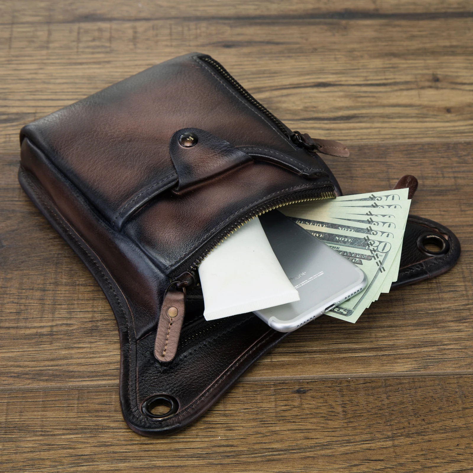 Новая качественная кожаная мужская модная маленькая сумка-мессенджер через