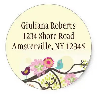 

1.5inch Feathered Friends Round Address Sticker