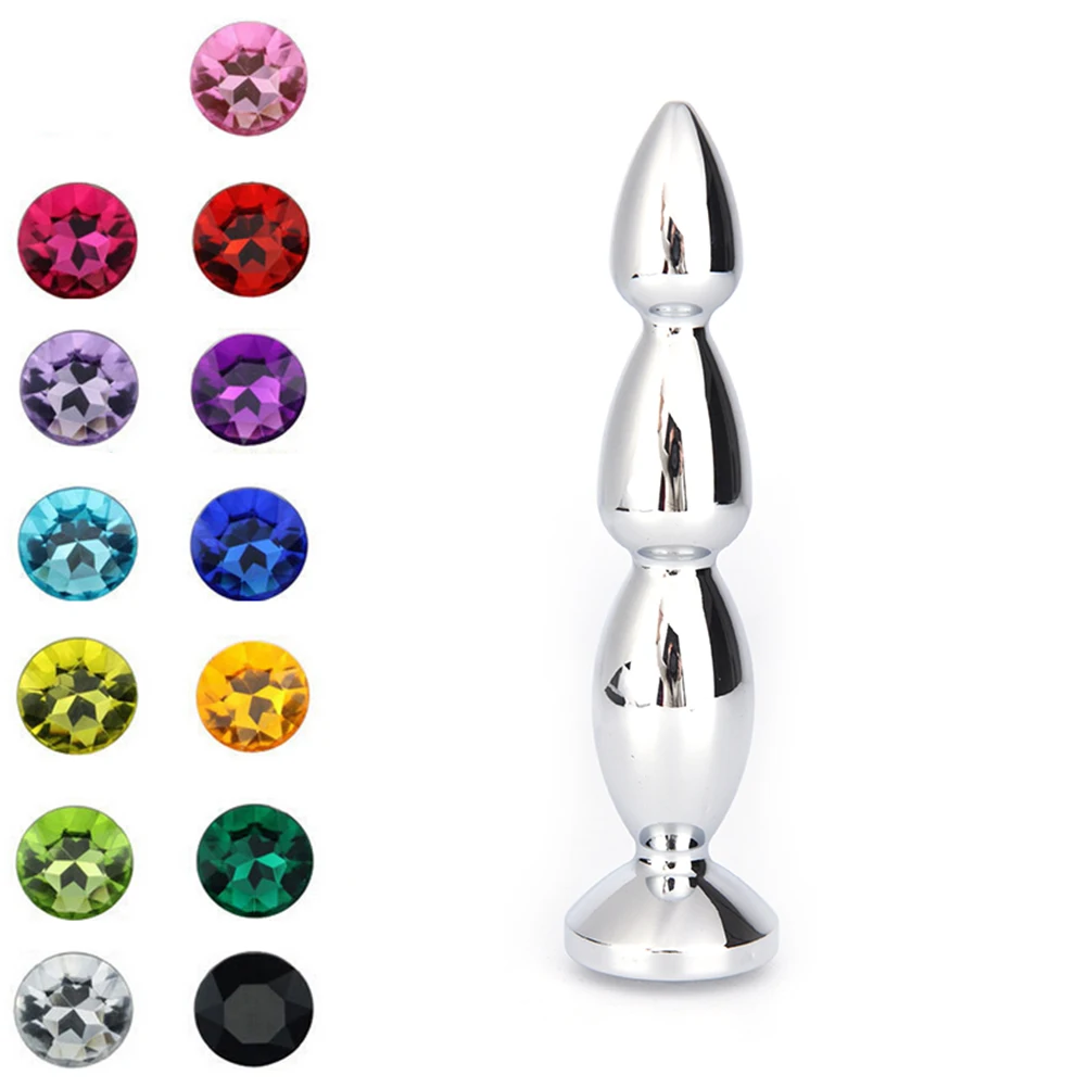 Long Butt Plug Erotic Products Prostate Massage Metal Anal Beads Big Size Jewel Adult Sex Toys for Women and Men | Красота и здоровье