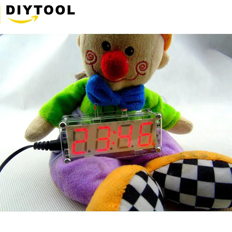 DIY KIT Электронные Часы светодиодный микро контроль Лер комплект цифровые часы время светильник контроль температуры термометр красный/синий/зеленый