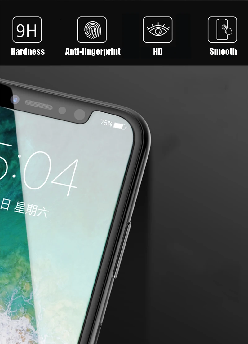 RZP 9H Защита экрана для iPhone X 10 закаленное стекло для Apple iPhone 6 S 7 8X10 Plus защитная пленка 0,3 мм 9H